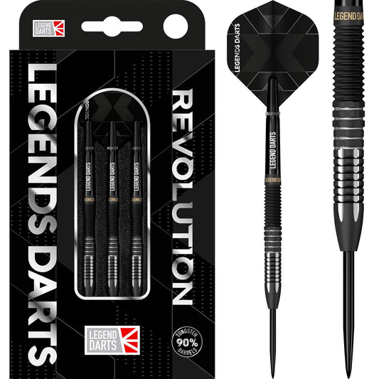 Revolution B18 Straight Multi Cut steel tip darts, 90% tungsten — retail pack