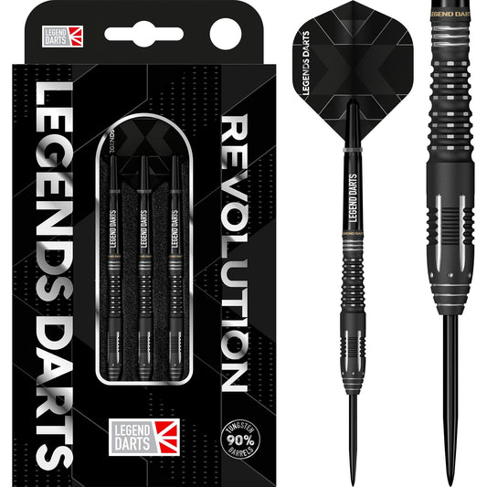 Revolution B19 Ring Milled Cut steel tip darts, 90% tungsten — retail pack