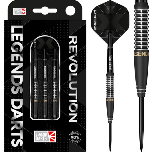 Revolution B22 Shark Ring Cut steel tip darts, 90% tungsten — retail pack