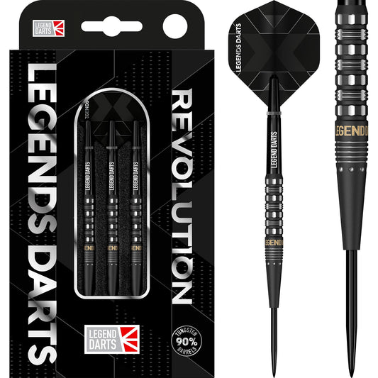 Revolution B23 Front Taper Cut steel tip darts, 90% tungsten — retail pack