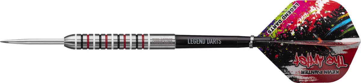 Kevin 'The Artist' Painter Ringed steel tip darts, 90% tungsten, complete dart with shaft and flight