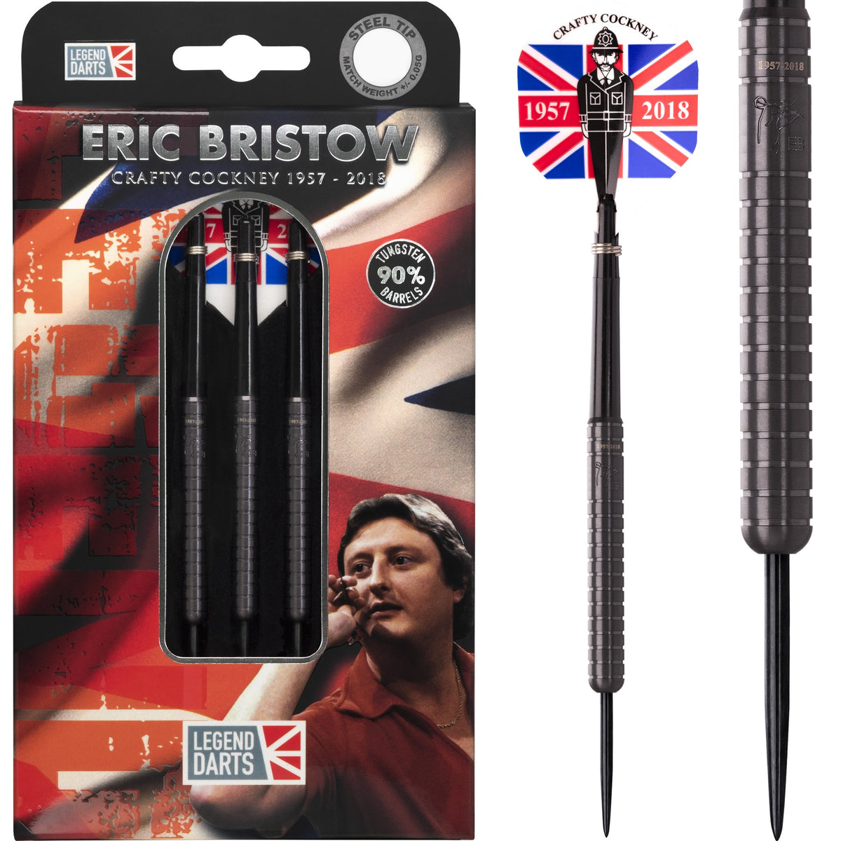 LEGEND DARTS ERIC BRISTOW 22g セット NEW Eric Bristow Ringed Steel Tip Tungsten Darts, silver, gold