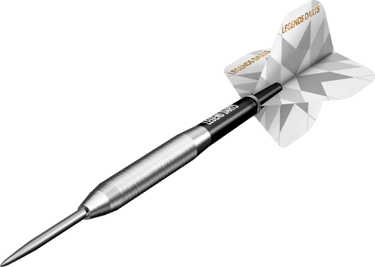 Pro Series V15 steel tip darts, 90% tungsten, barrel at an angle