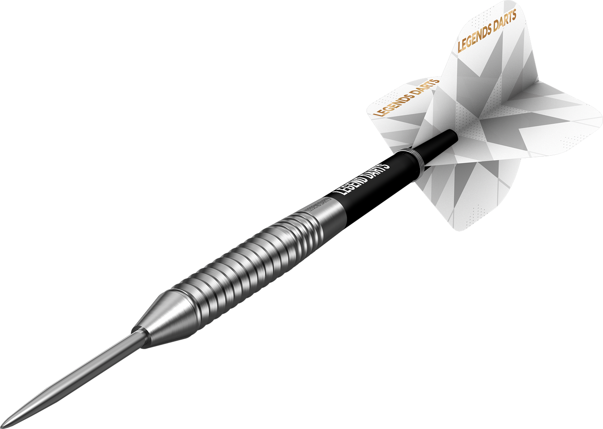 Pro Series V21 Square Cut steel tip darts, 90% tungsten, barrel at an angle