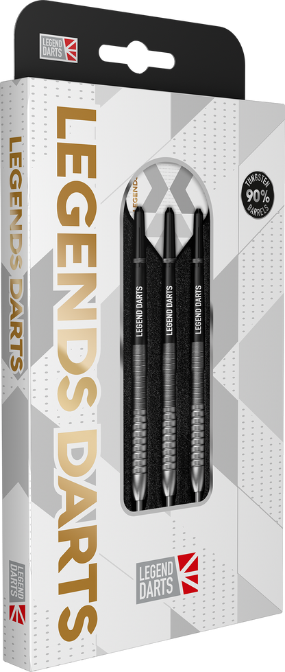 Pro Series V26 Fine Micro Ring steel tip darts, 90% tungsten, barrel at an angle (2)