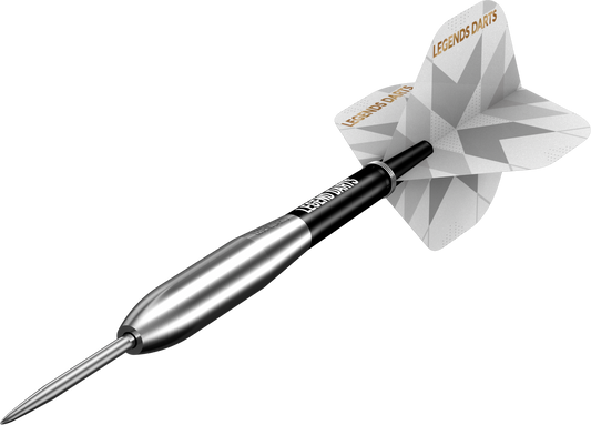Pro Series V29 Smooth Bomb steel tip darts, 90% tungsten, barrel at an angle