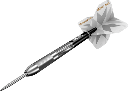 Pro Series V36 Slim Ring steel tip darts, 90% tungsten, barrel at an angle