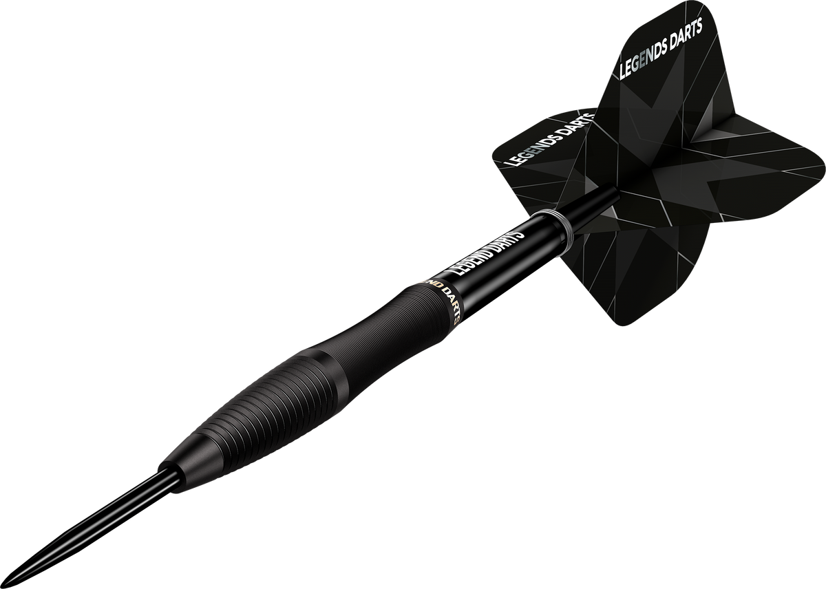 Evolution B01 Micro Scallop steel tip darts, 90% tungsten, barrel at an angle
