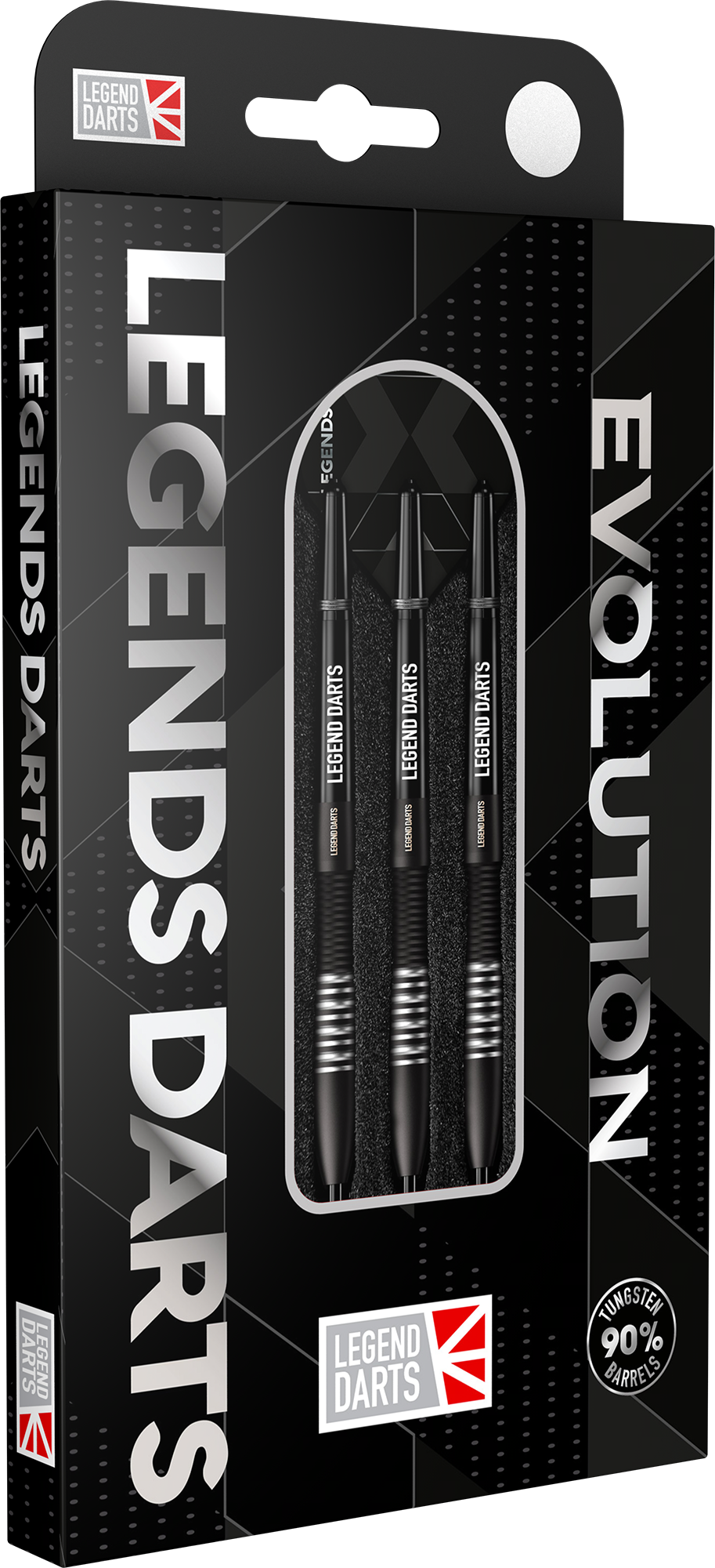 Evolution B05 Bullet Shark steel tip darts, 90% tungsten, barrel at an angle (2)