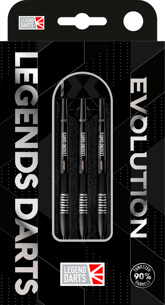 Evolution B05 Bullet Shark steel tip darts, 90% tungsten, retail pack front