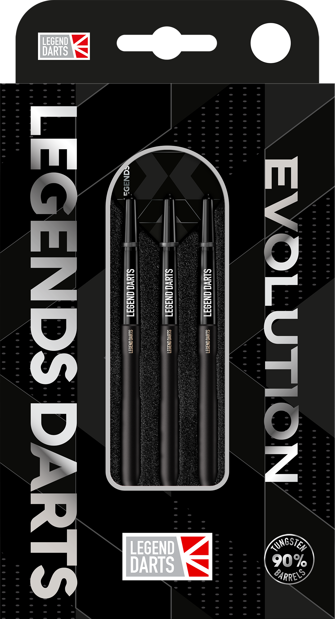 Evolution B06 Smooth steel tip darts, 90% tungsten, retail pack front