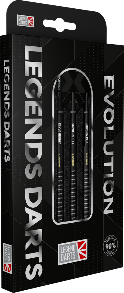 Evolution B07 Multi Ring steel tip darts, 90% tungsten, barrel at an angle (2)