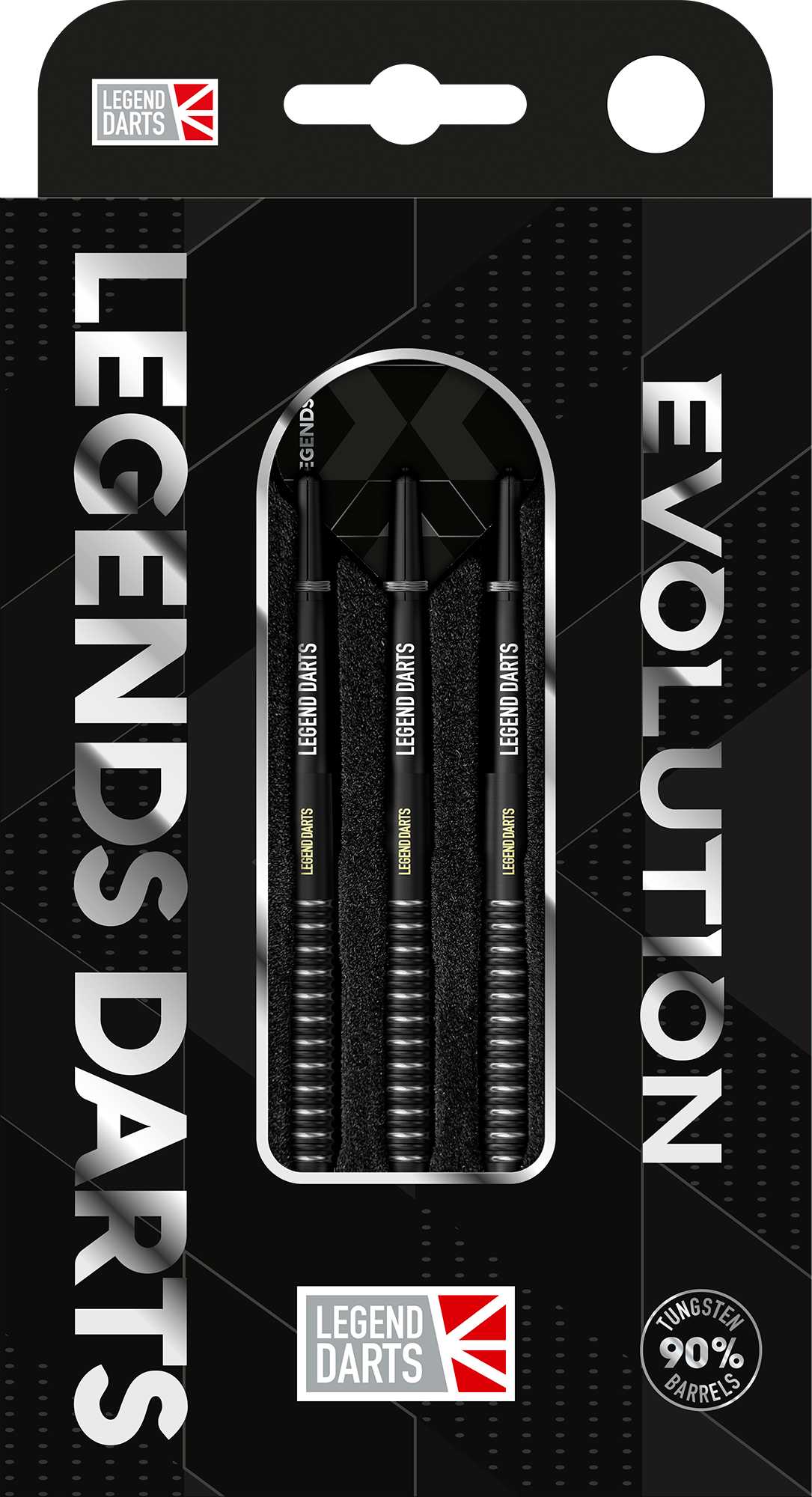 Evolution B07 Multi Ring steel tip darts, 90% tungsten, retail pack front