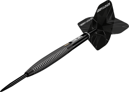 Evolution B08 Torpedo Ring steel tip darts, 90% tungsten, barrel at an angle