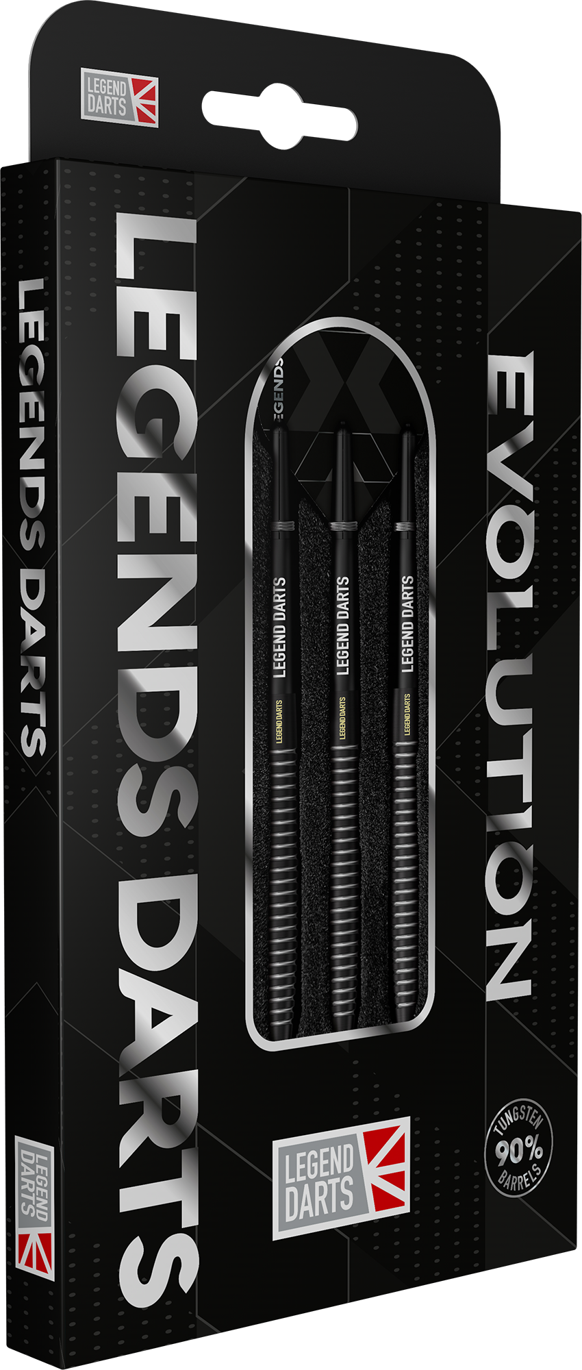 Evolution B08 Torpedo Ring steel tip darts, 90% tungsten, barrel at an angle (2)