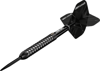 Evolution B11 Wide Ring steel tip darts, 90% tungsten, barrel at an angle