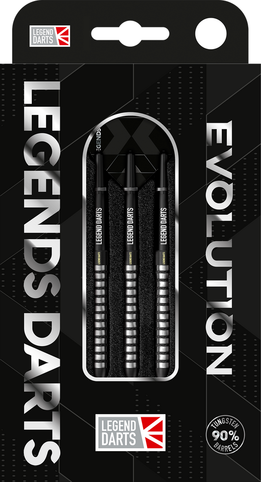 Evolution B11 Wide Ring steel tip darts, 90% tungsten, retail pack front