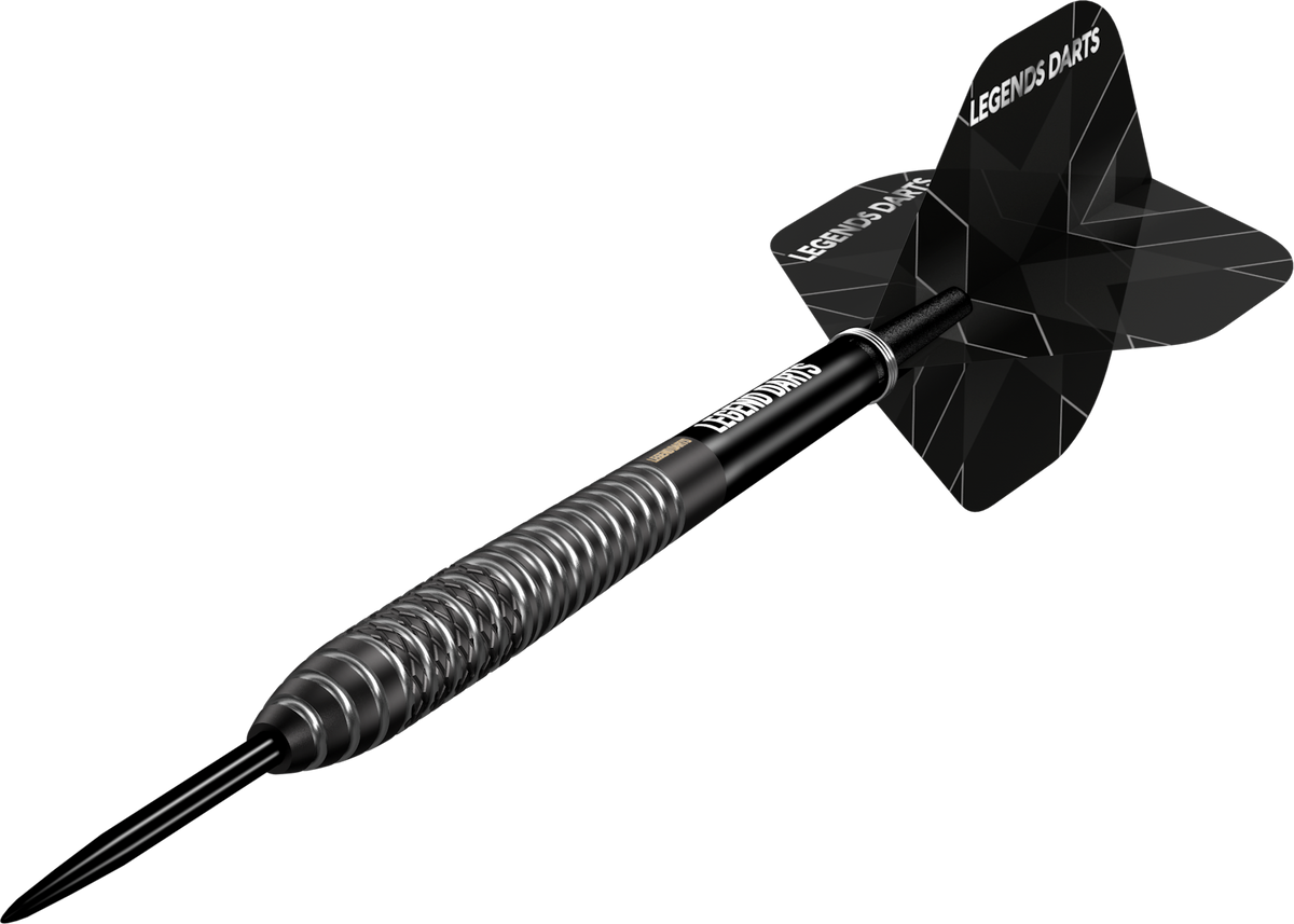 Evolution B12 Torpedo Mix steel tip darts, 90% tungsten, barrel at an angle
