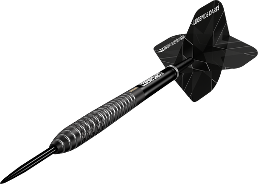 Evolution B12 Torpedo Mix steel tip darts, 90% tungsten, barrel at an angle
