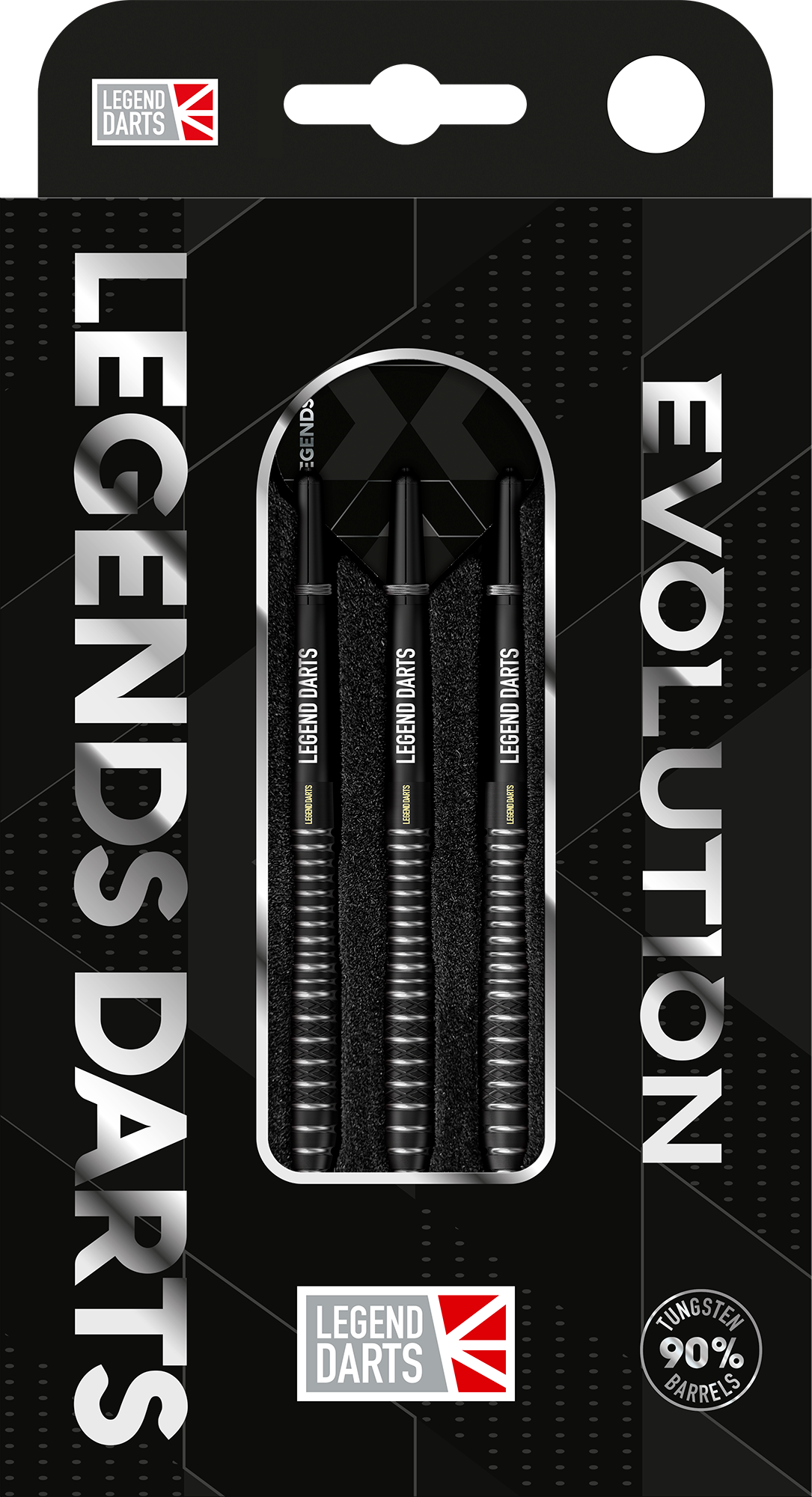 Evolution B12 Torpedo Mix steel tip darts, 90% tungsten, retail pack front