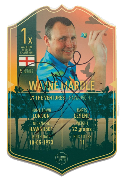 Wayne Mardle Individually Signed Ultimate Darts Card, shown on a plain background