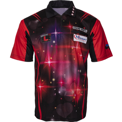 Lisa Ashton 'The Lancashire Rose' Rose Red Official Playing Shirt, shown on a plain background