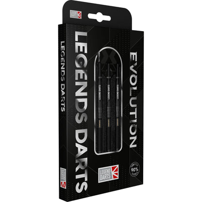 Evolution B16 Straight steel tip darts, 90% tungsten, barrel detail