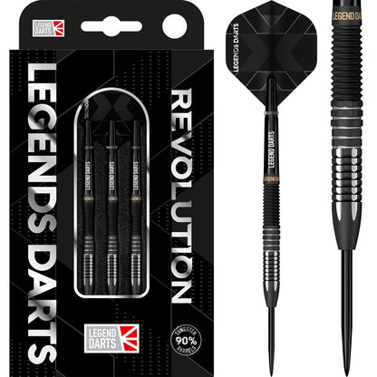 Revolution B18 Straight Multi Cut steel tip darts, 90% tungsten, retail pack