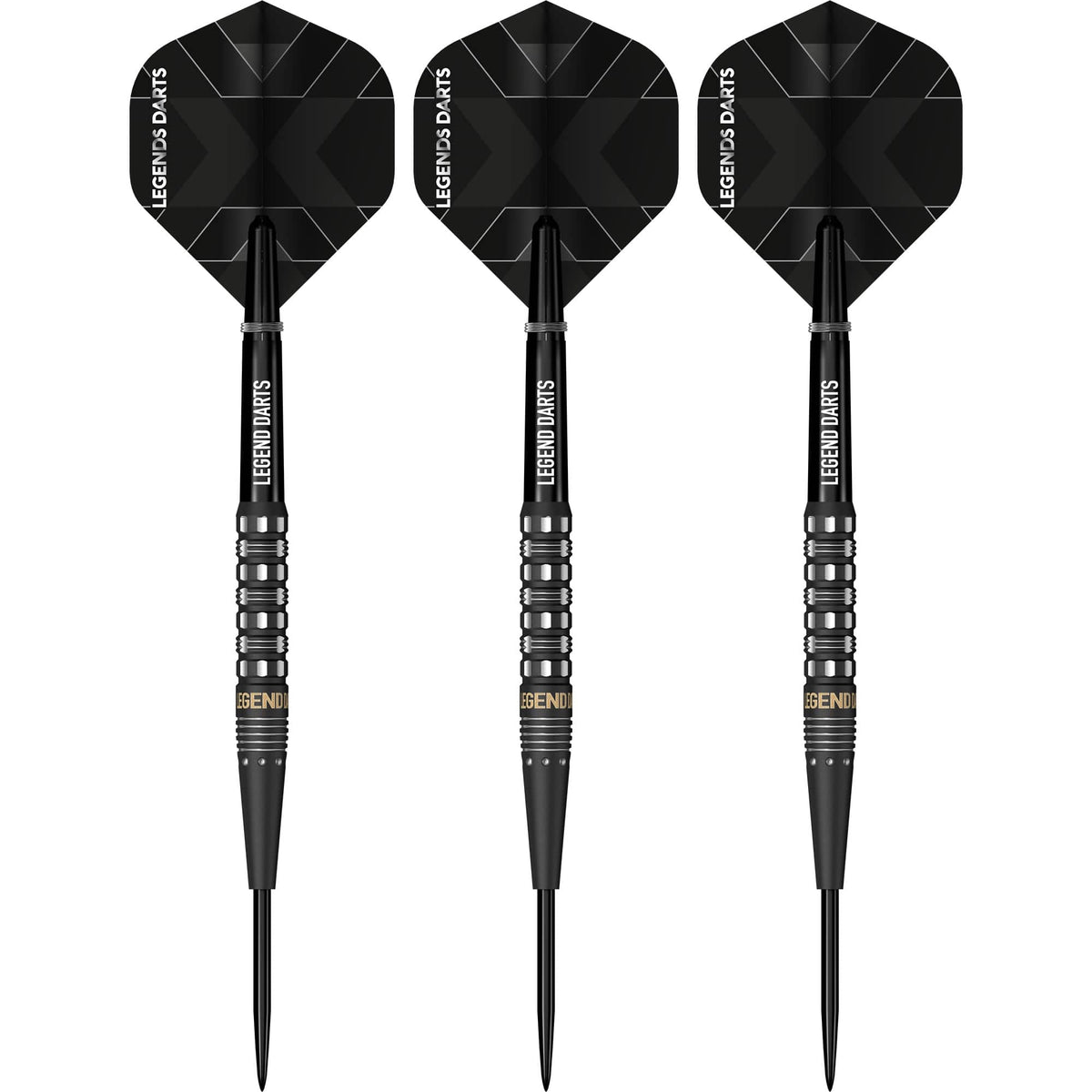 Revolution B23 Front Taper Cut steel tip darts, 90% tungsten, flight detail