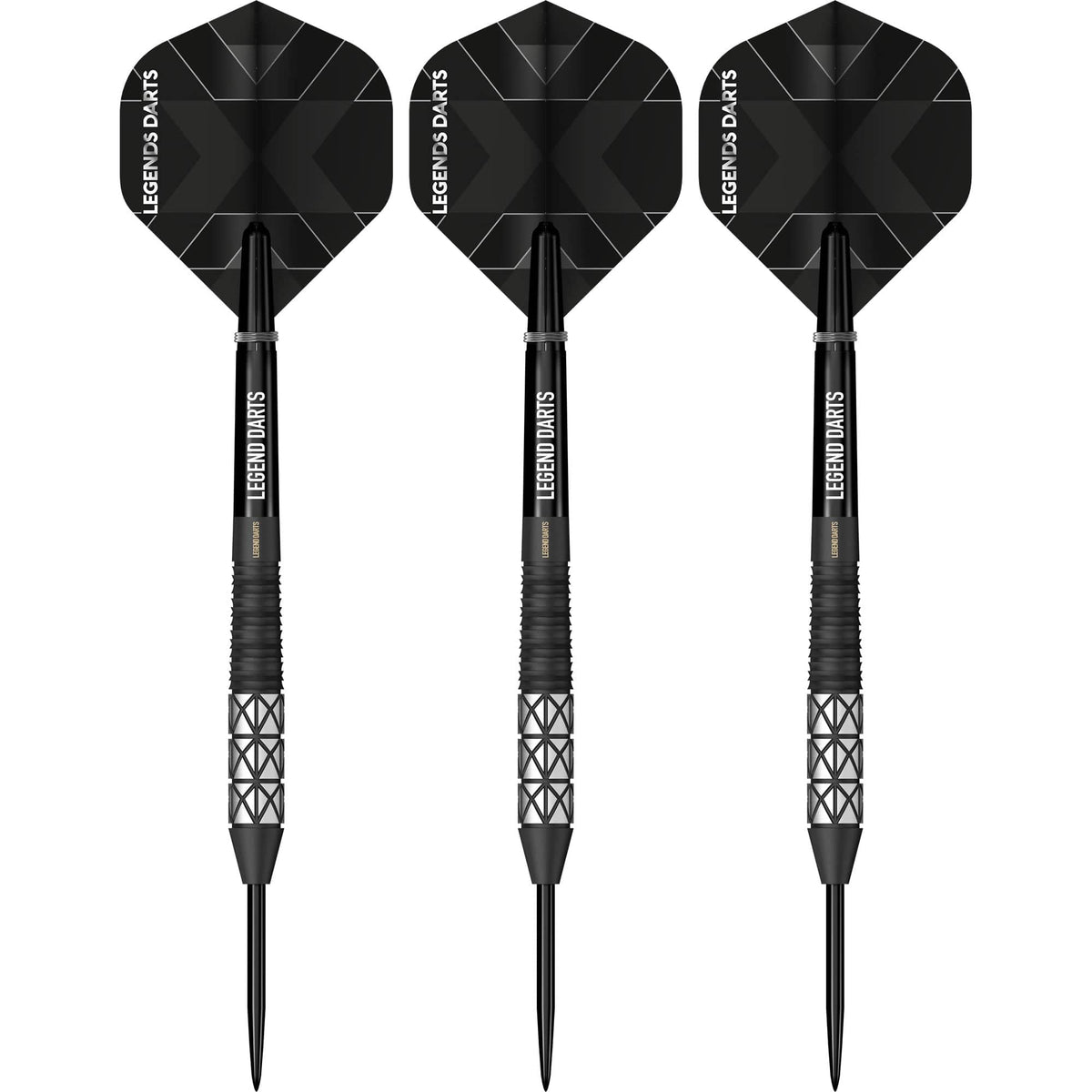 Revolution B24 Taper Back Cut steel tip darts, 90% tungsten, flight detail