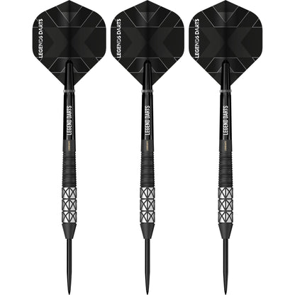 Revolution B24 Taper Back Cut steel tip darts, 90% tungsten, flight detail