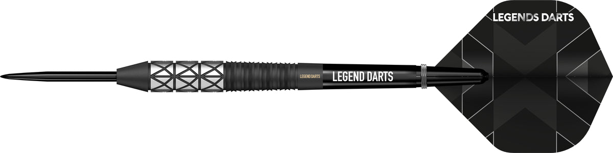 Revolution B24 Taper Back Cut steel tip darts, 90% tungsten, barrel detail