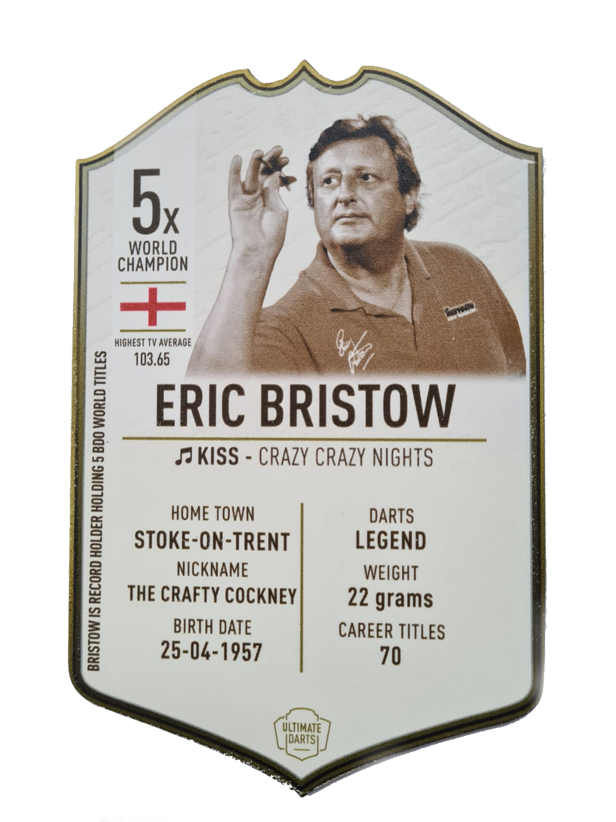 Eric Bristow Ultimate Darts Card, product photo
