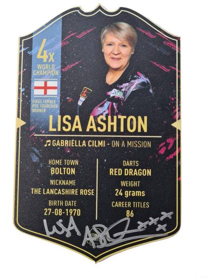 Signed Lisa Ashton Ultimate Darts Card — product photo