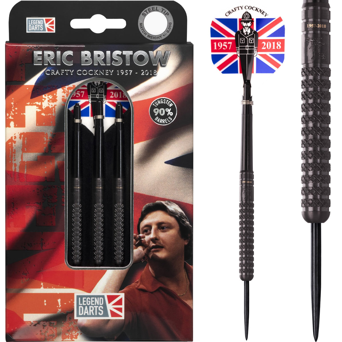 Eric Bristow Knurled Black dart barrel