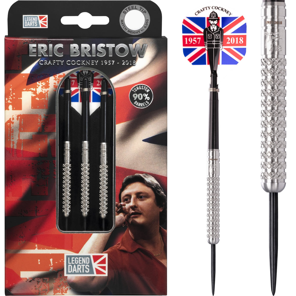 Eric Bristow Knurled Silver dart barrel